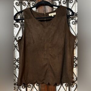 Monteau Brown Sleeveless Top